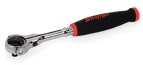 1/4" Hex Drive Soft Grip Round Swivel Head Bit Driver Ratchet (Red)