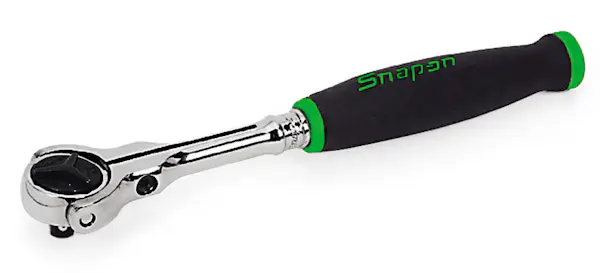 1/4" Drive Soft Grip Round Swivel Head Ratchet (Green)