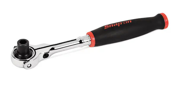 1/4" Drive Dual 80® Technology Soft Grip Round Swivel Head Ratchet (Red)